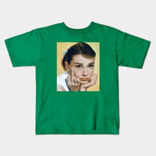 Audrey Hepburn Middle Finger Kids T-Shirt